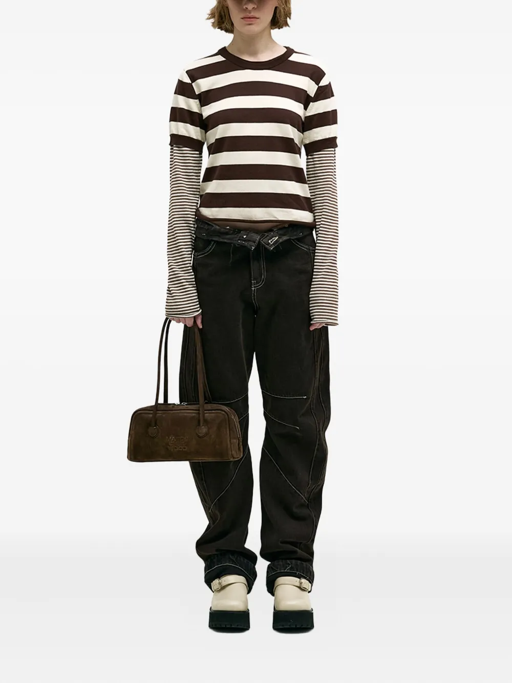 Marge Sherwood Soft Boston EW schoudertas - Bruin