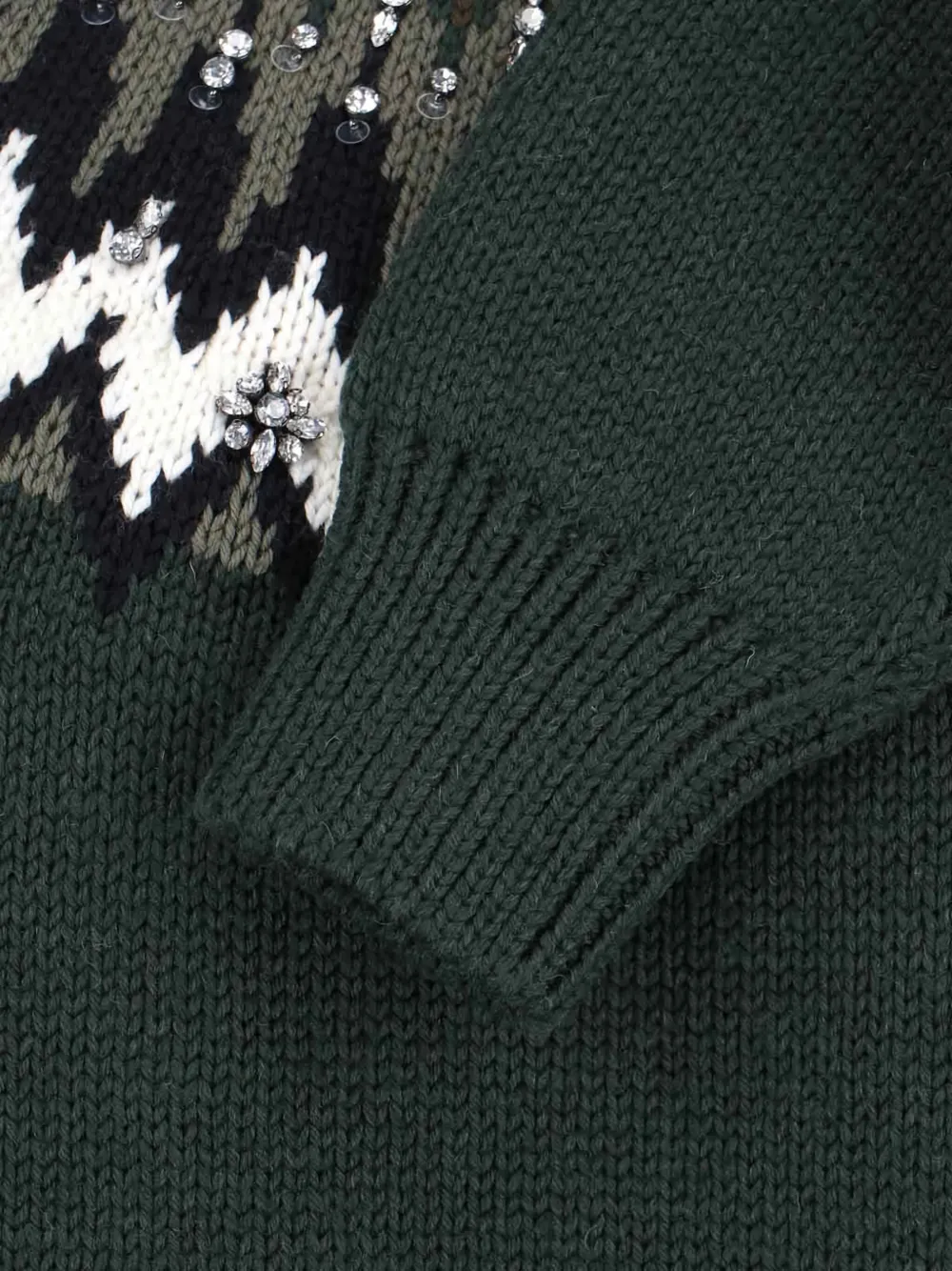 Gucci Wool Sweater With Rhinestones In Black