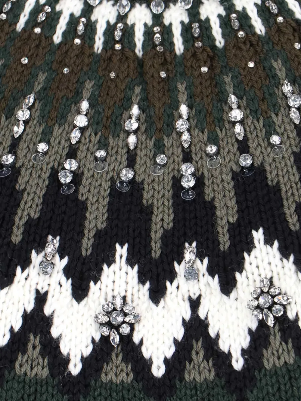 Gucci Wool Sweater With Rhinestones In Black