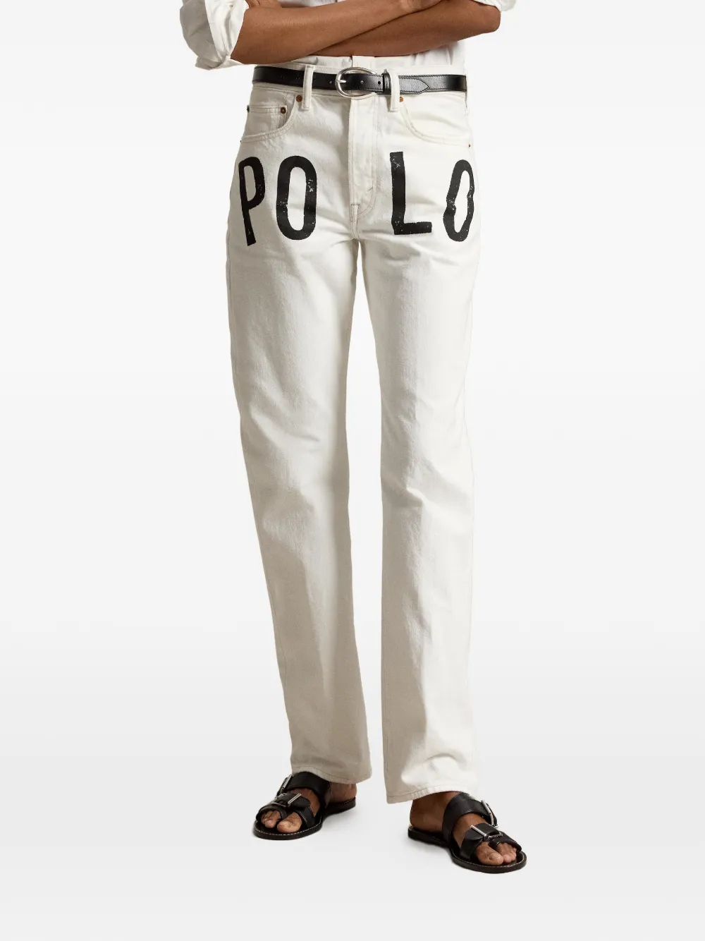 Polo Ralph Lauren Straight broek met print Wit