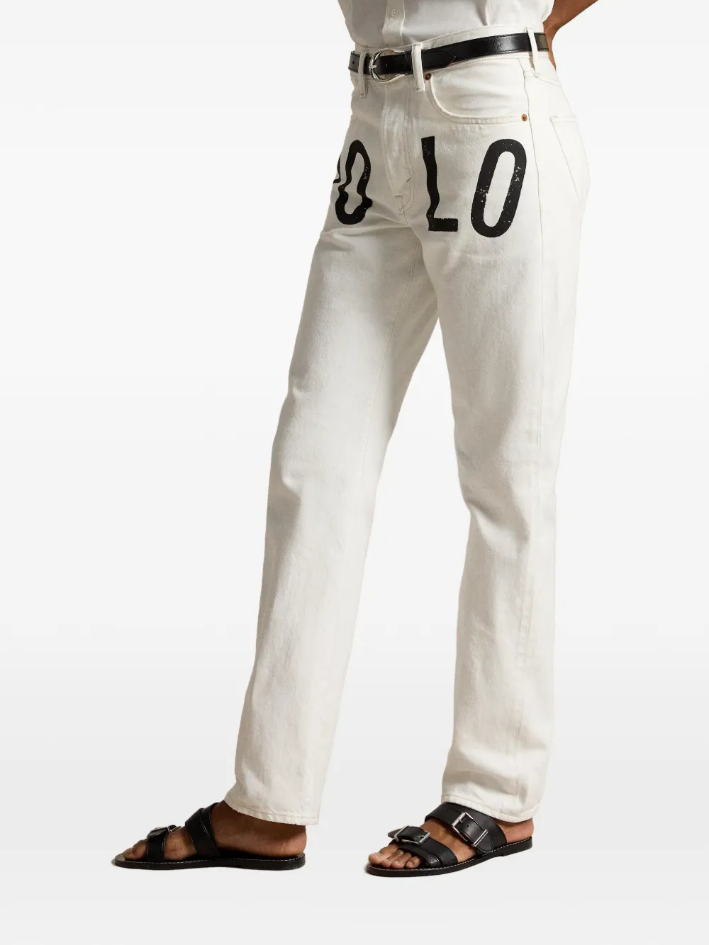 Polo Ralph Lauren Straight broek met print Wit