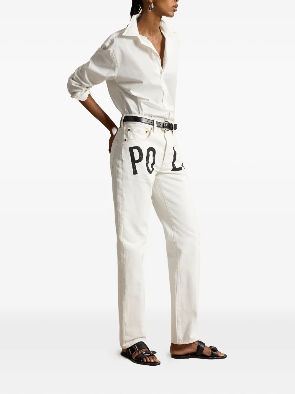 Polo Ralph Lauren Straight broek met print Wit