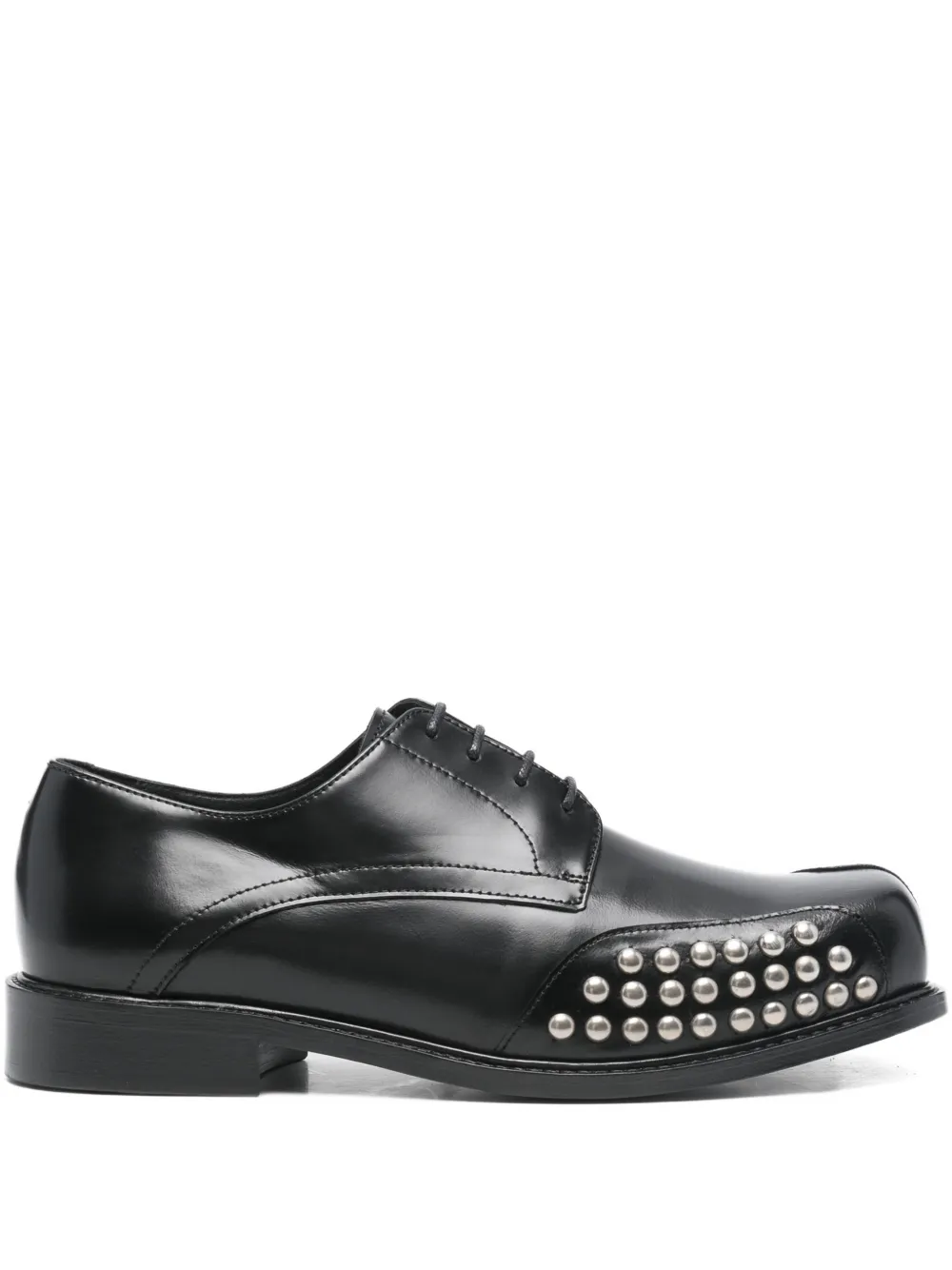 Stefan Cooke stud-panel square-toe Derby shoes | Black | Image 1