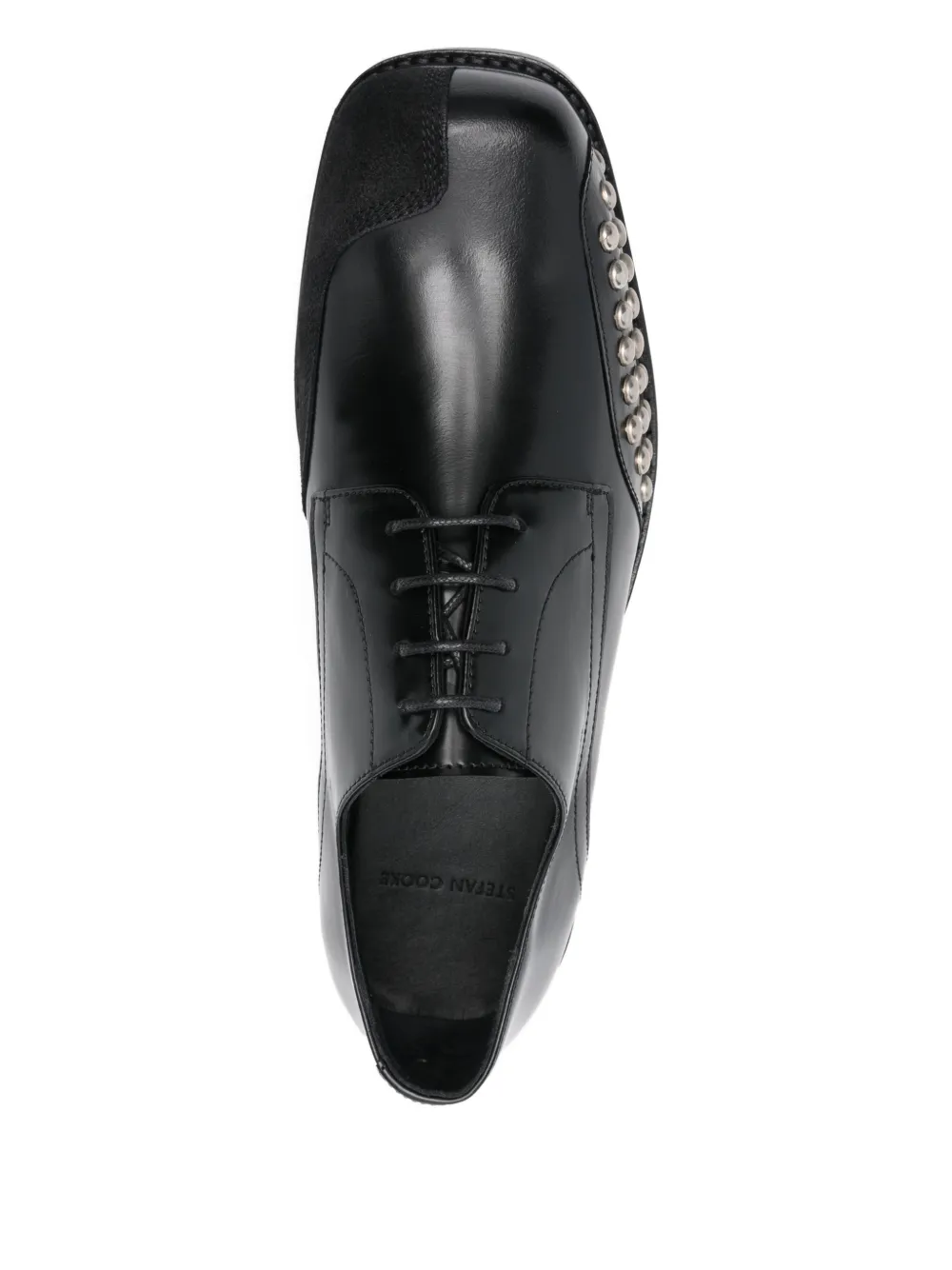 Stefan Cooke Derby schoenen met studs en vierkante neus Zwart
