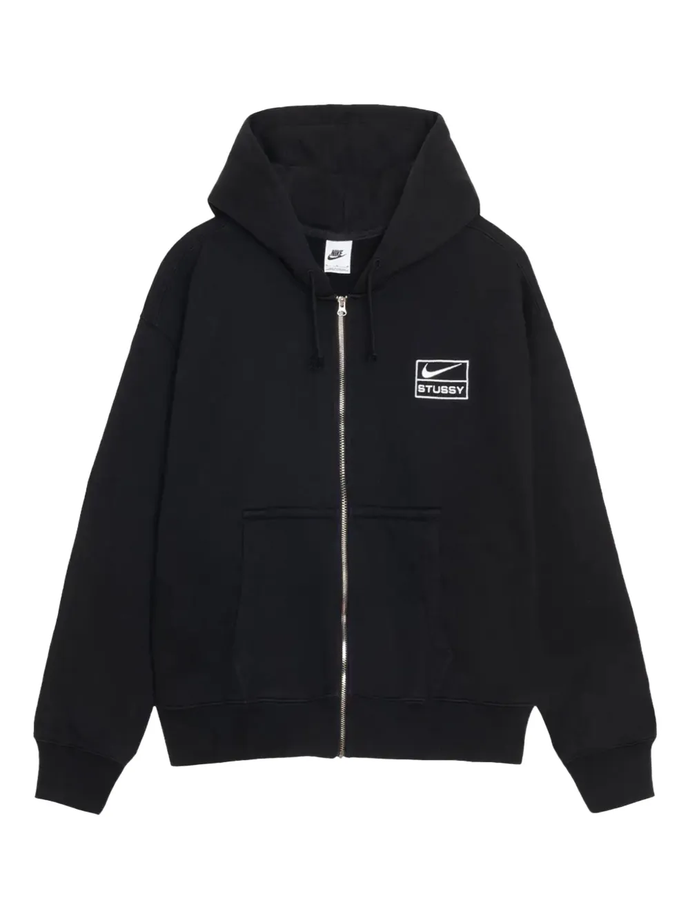 Stüssy hoodie con cierre en colaboración con Nike | negro | Image 1