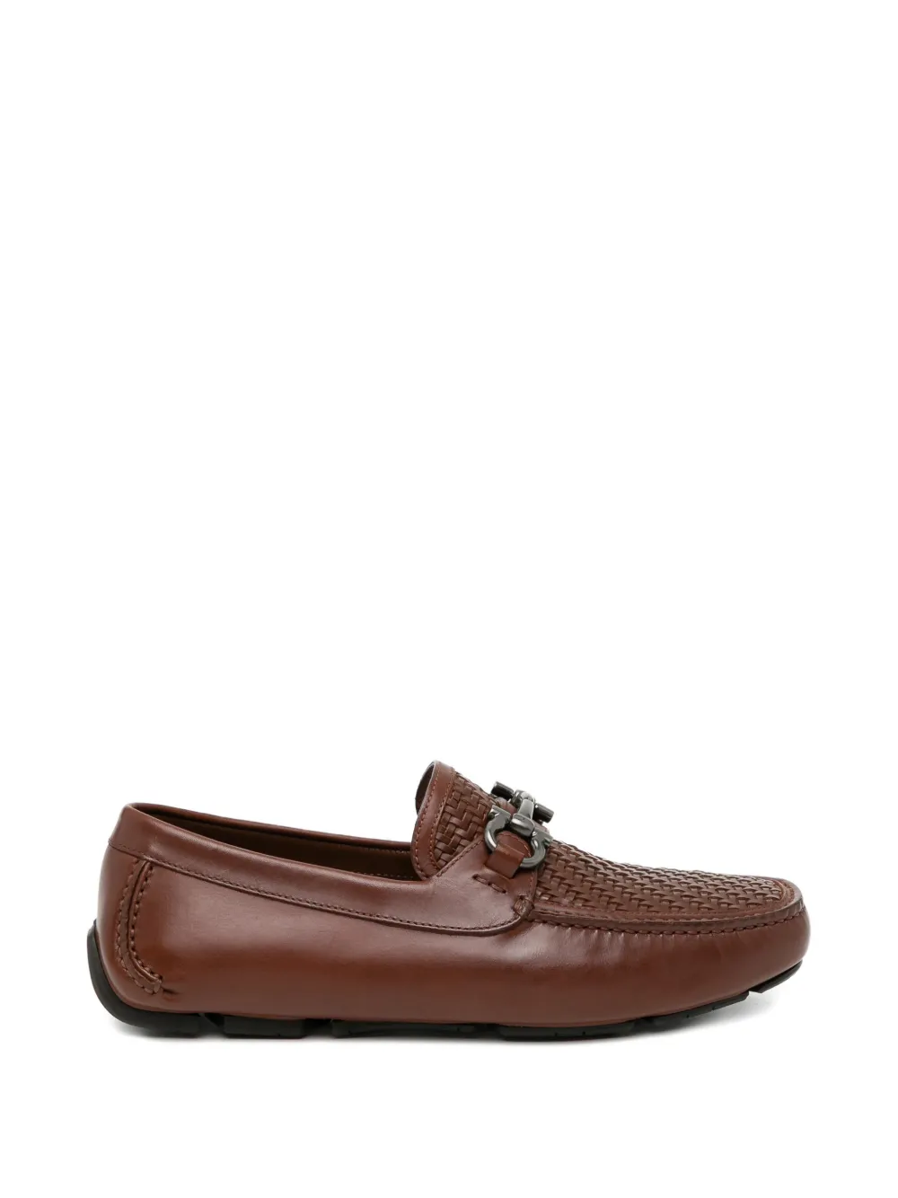 Ferragamo woven detail bit loafers - Marrone
