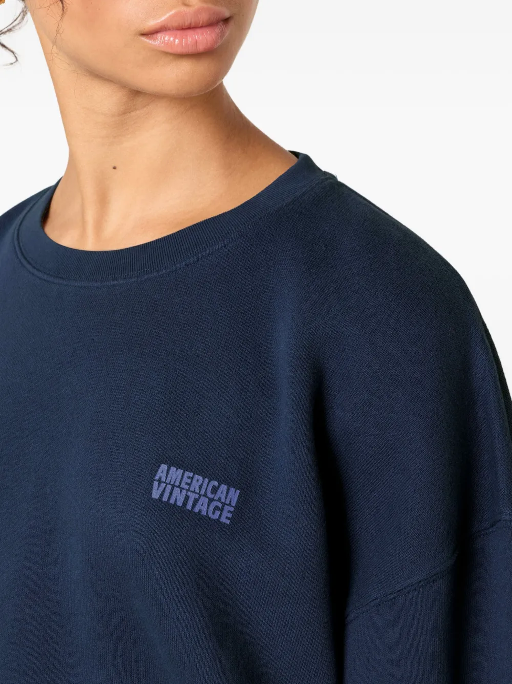 American Vintage Izubird sweater met logo Blauw