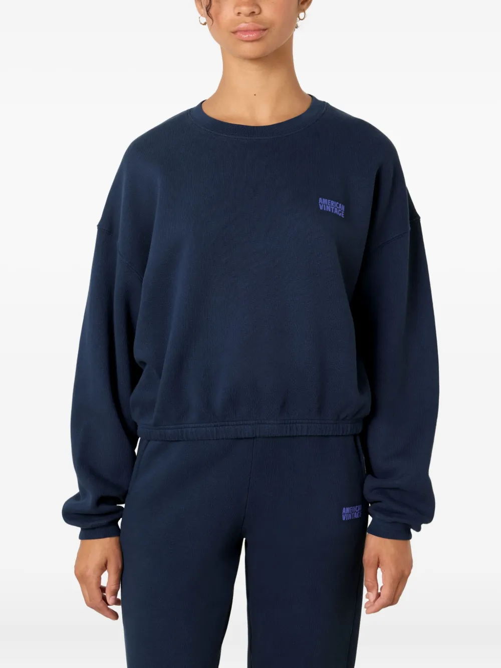 American Vintage Izubird sweater met logo Blauw