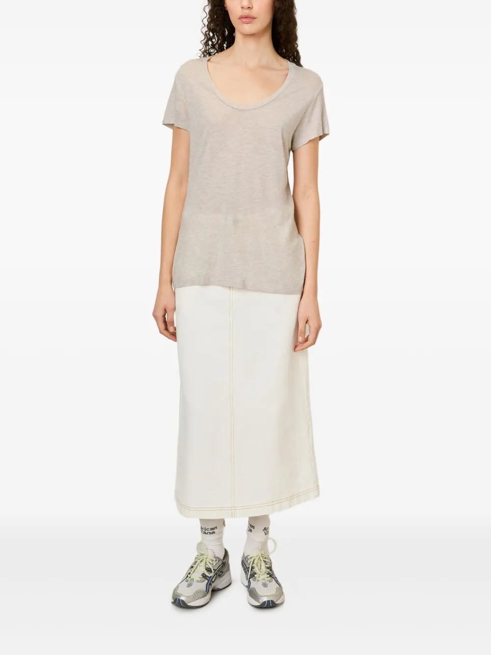 American Vintage Jacksonville Scoop Neck T-shirt In Multi