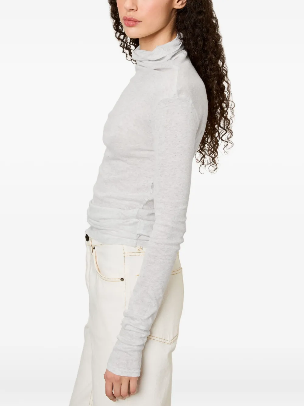 American Vintage Massachusetts Mock-neck T-shirt In White