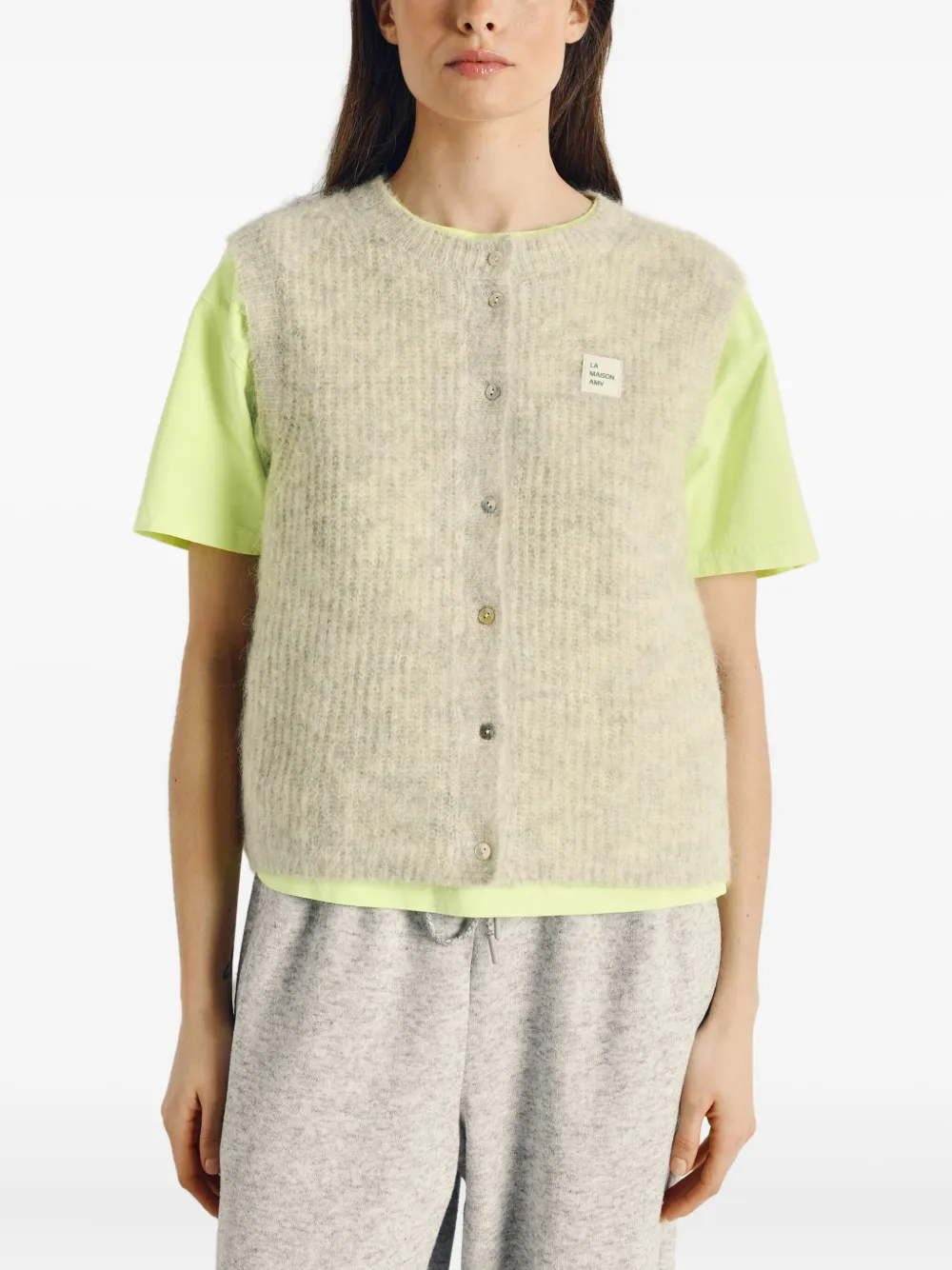 American Vintage East mouwloze top met knopen Beige