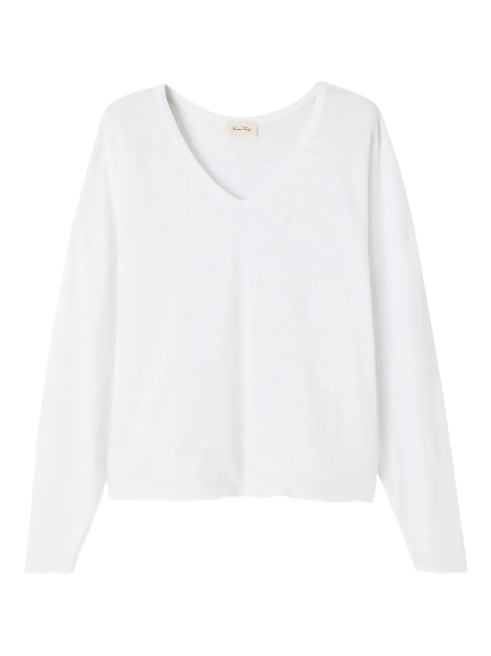 American Vintage Sonoma long-sleeve V-neck T-shirt - Bianco