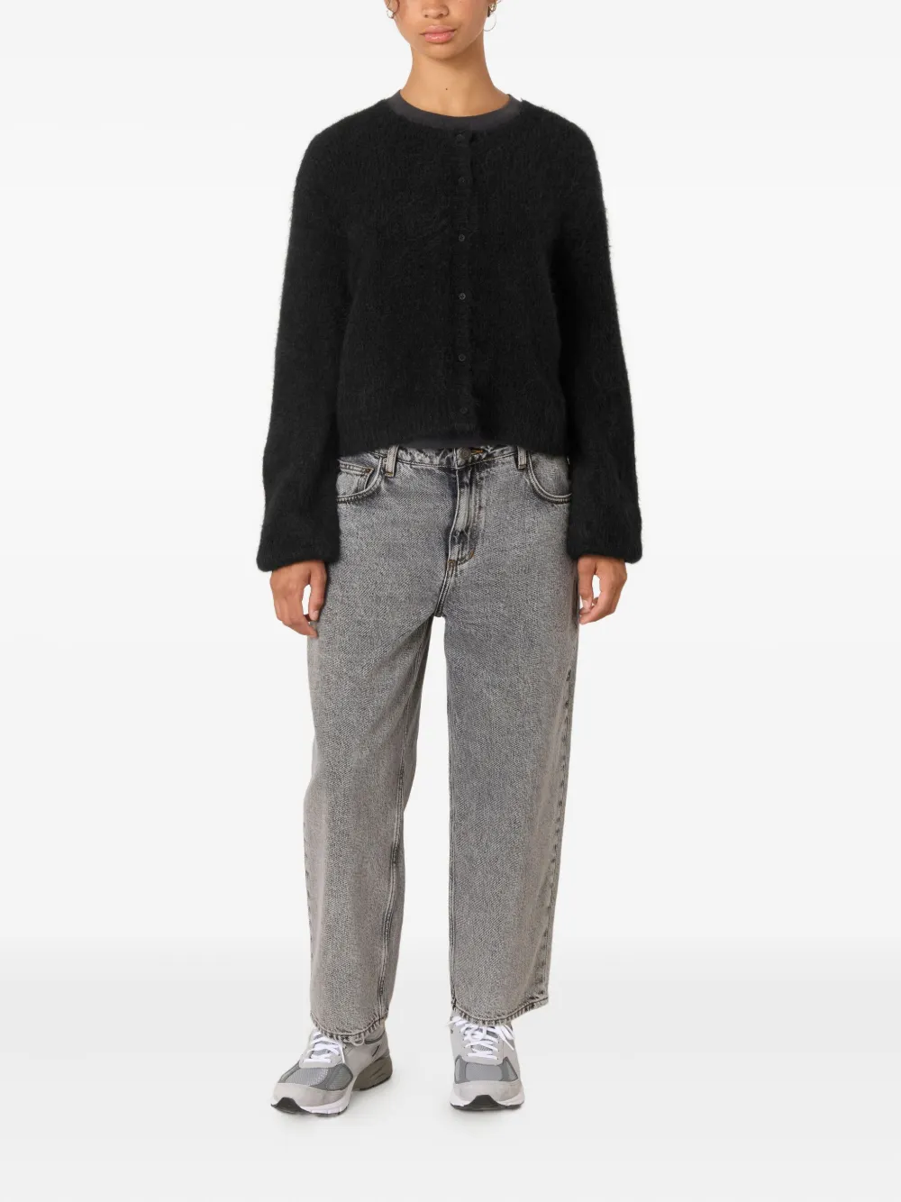 American Vintage Niby Round-neck Cardigan In Black