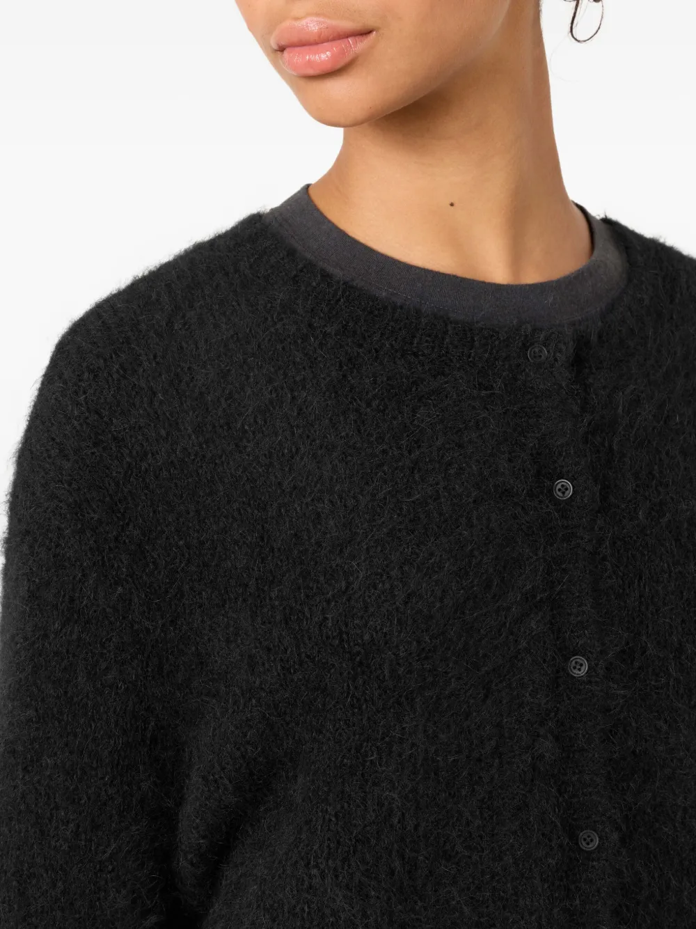 American Vintage Niby Round-neck Cardigan In Black