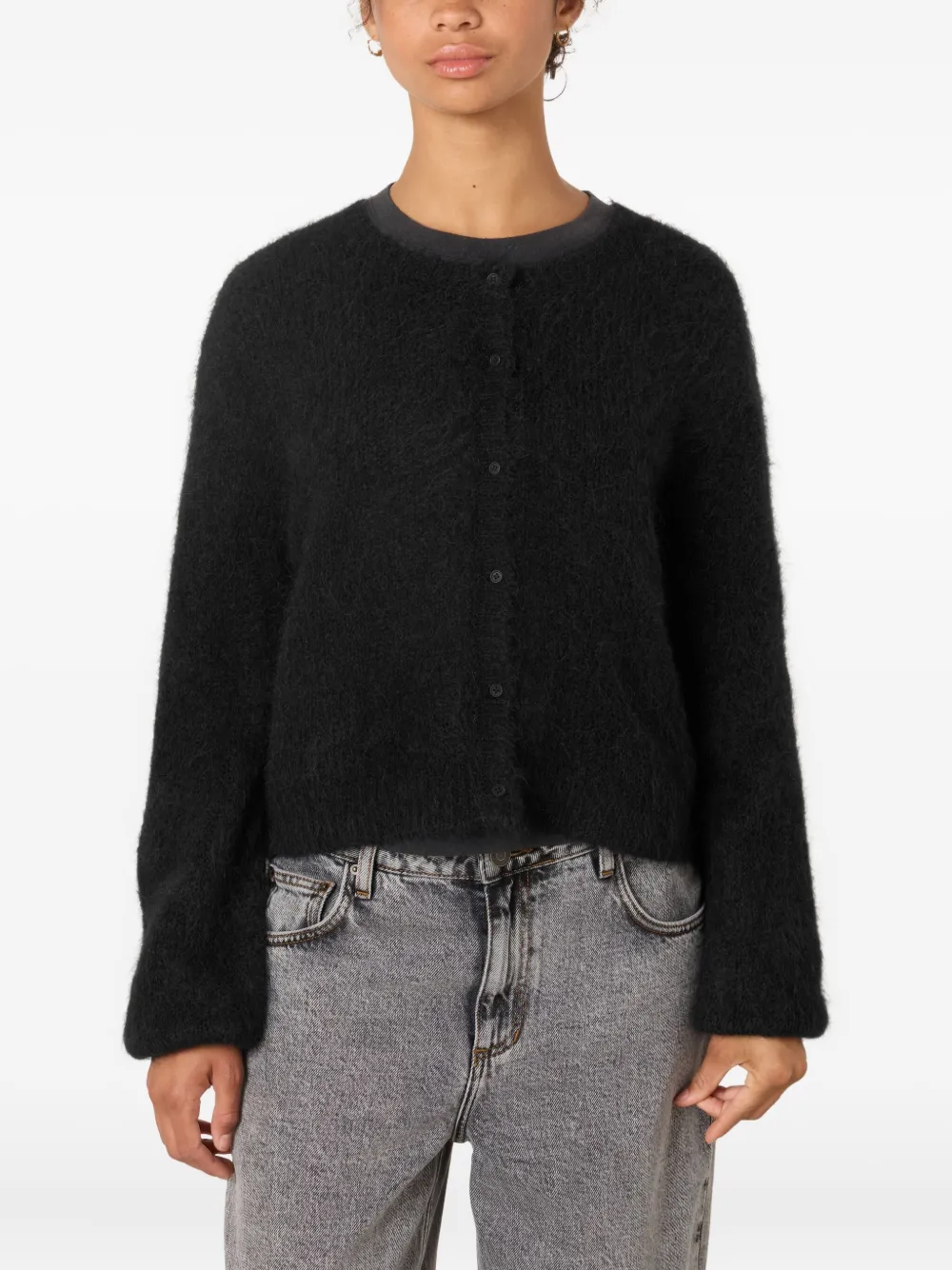 American Vintage Niby Round-neck Cardigan In Black
