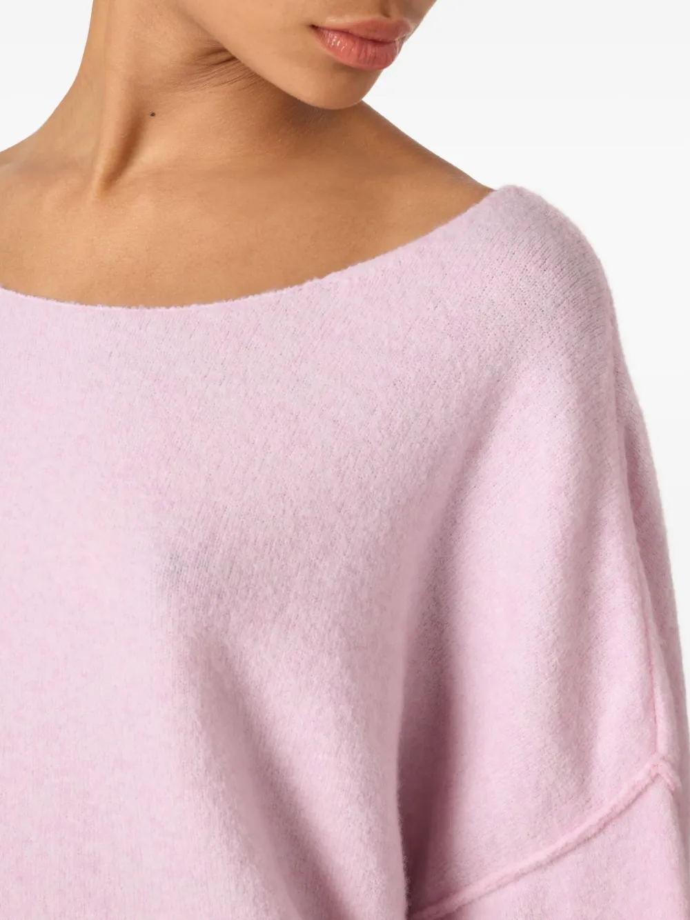 Damsville Boat Neck Ribbed Sweater