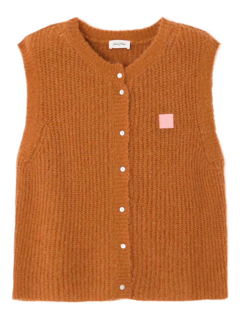 American Vintage East sleeveless button vest - Marrone