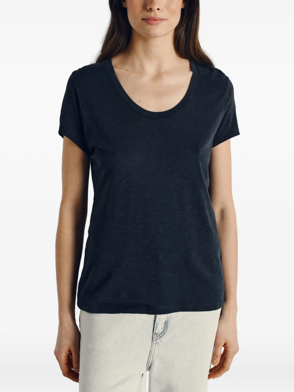 American Vintage Jacksonville Scoop Neck T-shirt In Blue