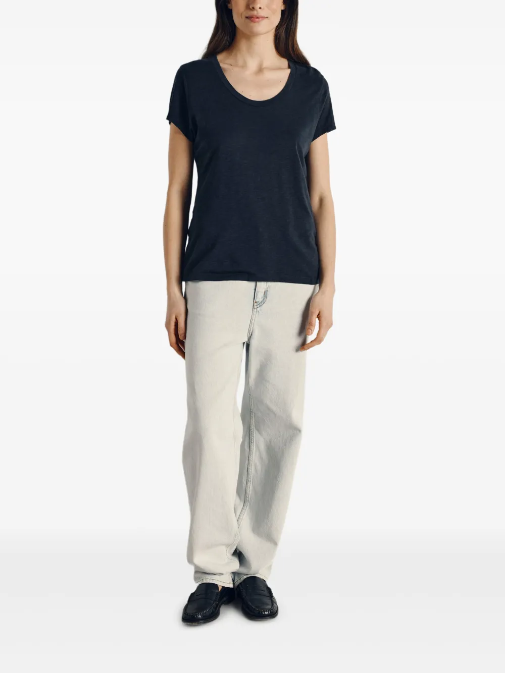 American Vintage Jacksonville Scoop Neck T-shirt In Blue