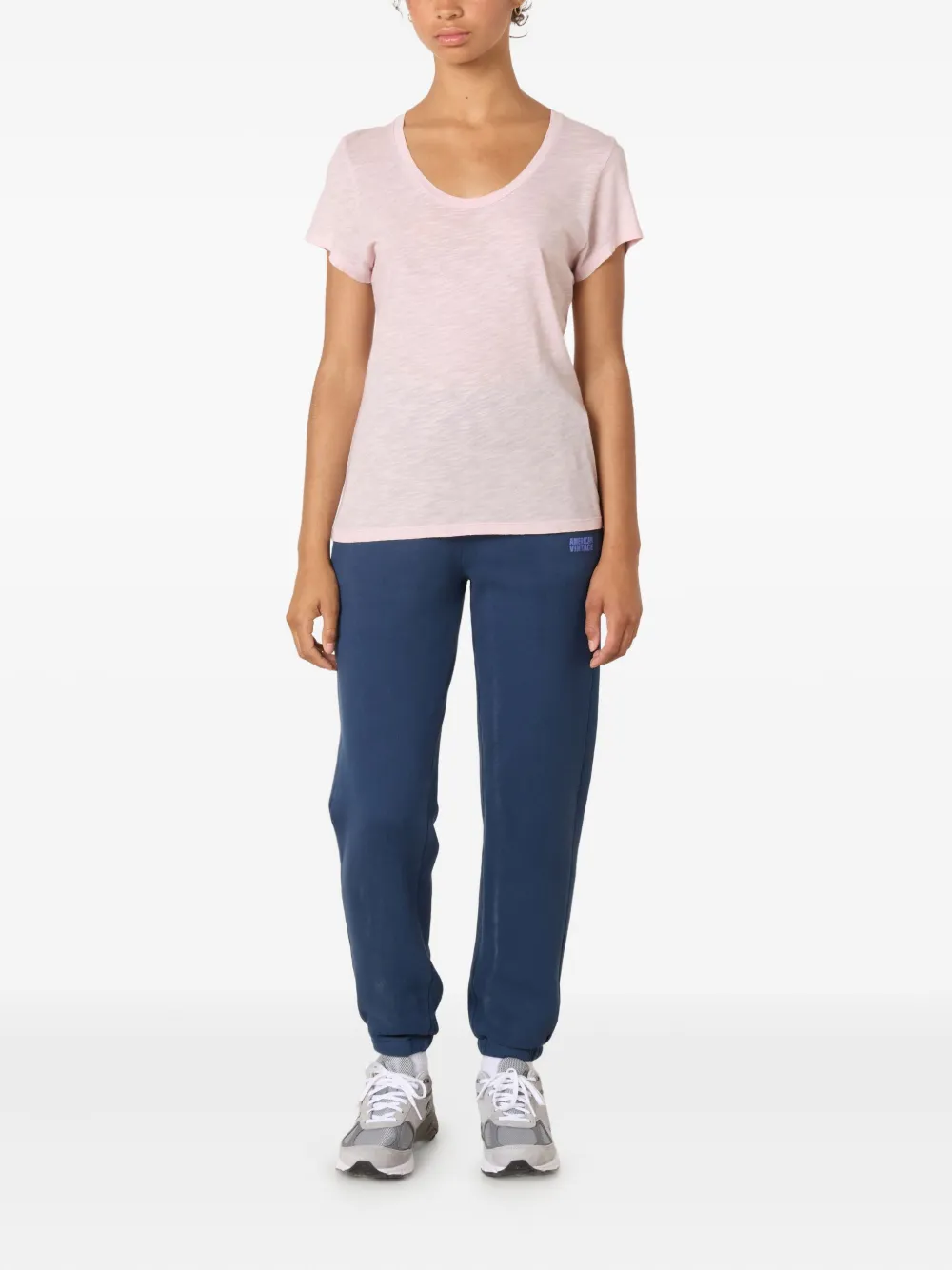 American Vintage Jacksonville Short-sleeve Scoop-neck T-shirt In Pink