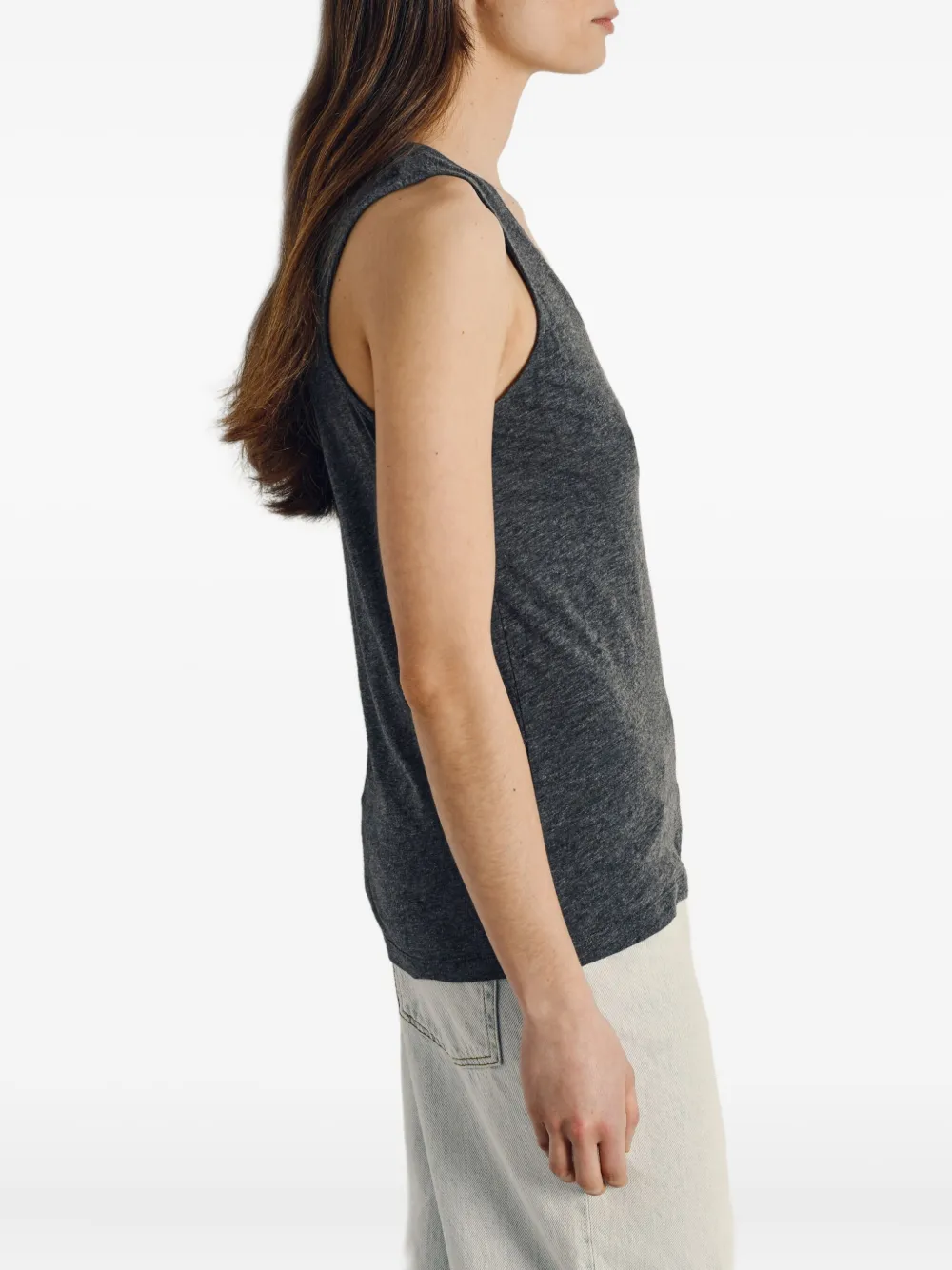 American Vintage Jacksonville tanktop met diepe ronde hals Grijs