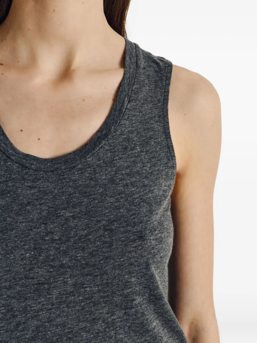 American Vintage Jacksonville tanktop met diepe ronde hals Grijs