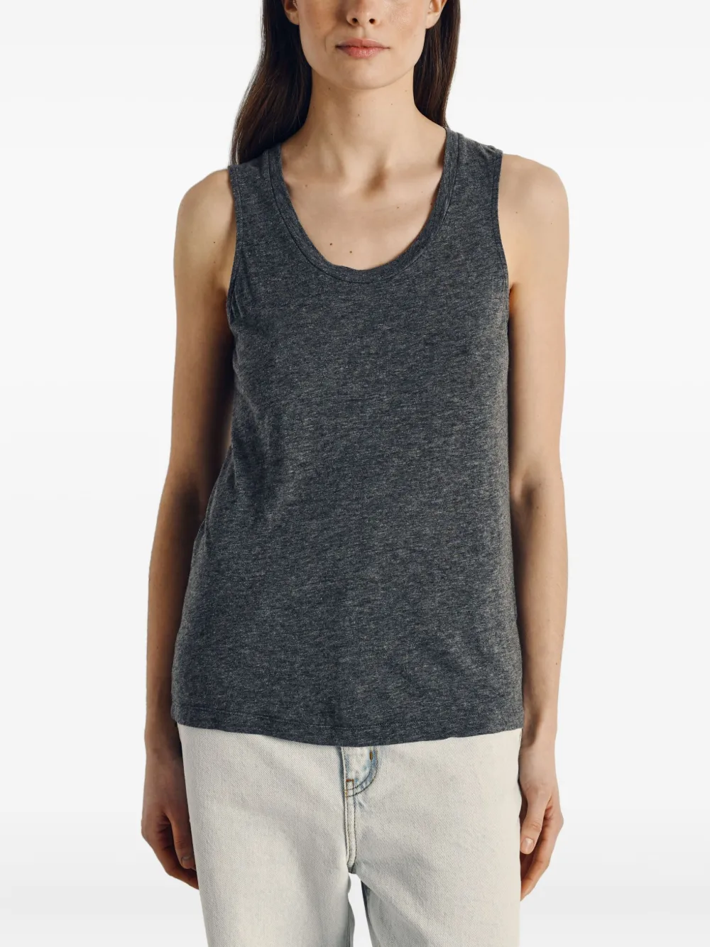 American Vintage Jacksonville tanktop met diepe ronde hals Grijs