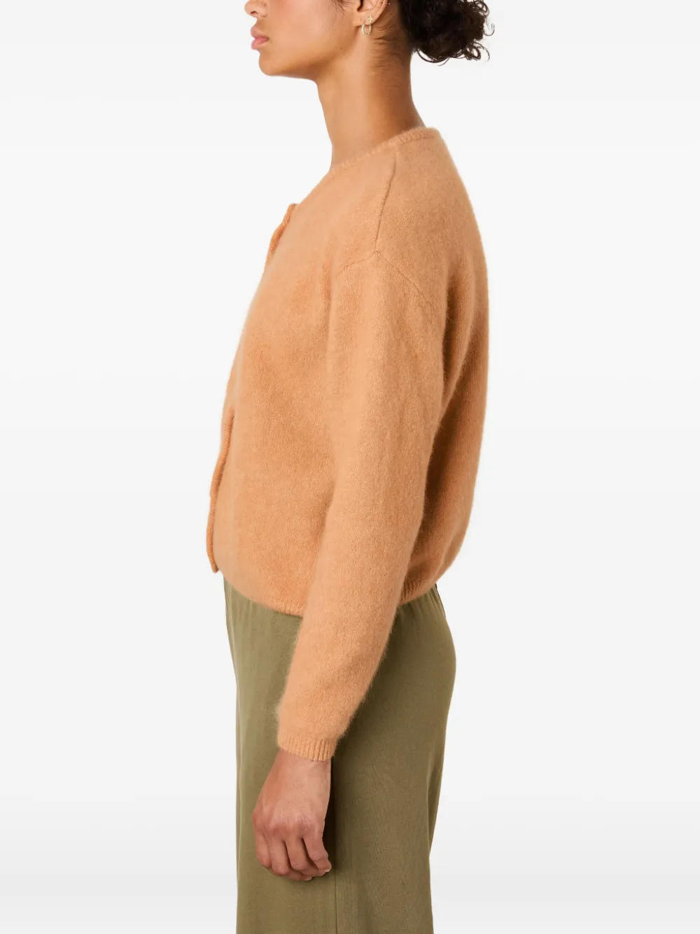 American Vintage Vitow Button Ribbed Cardigan In Brown