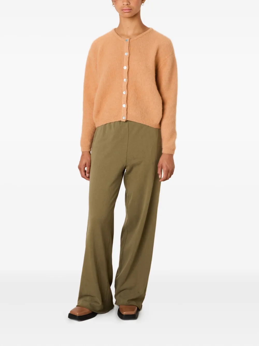 American Vintage Vitow Button Ribbed Cardigan In Brown