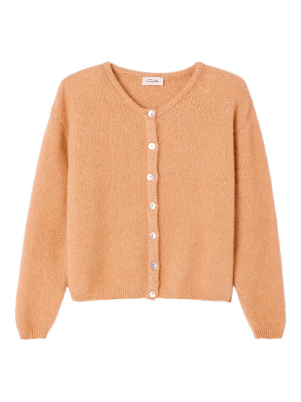 American Vintage Vitow Button Ribbed Cardigan In Brown