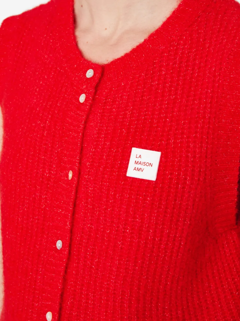 American Vintage East mouwloos vest met knopen Rood