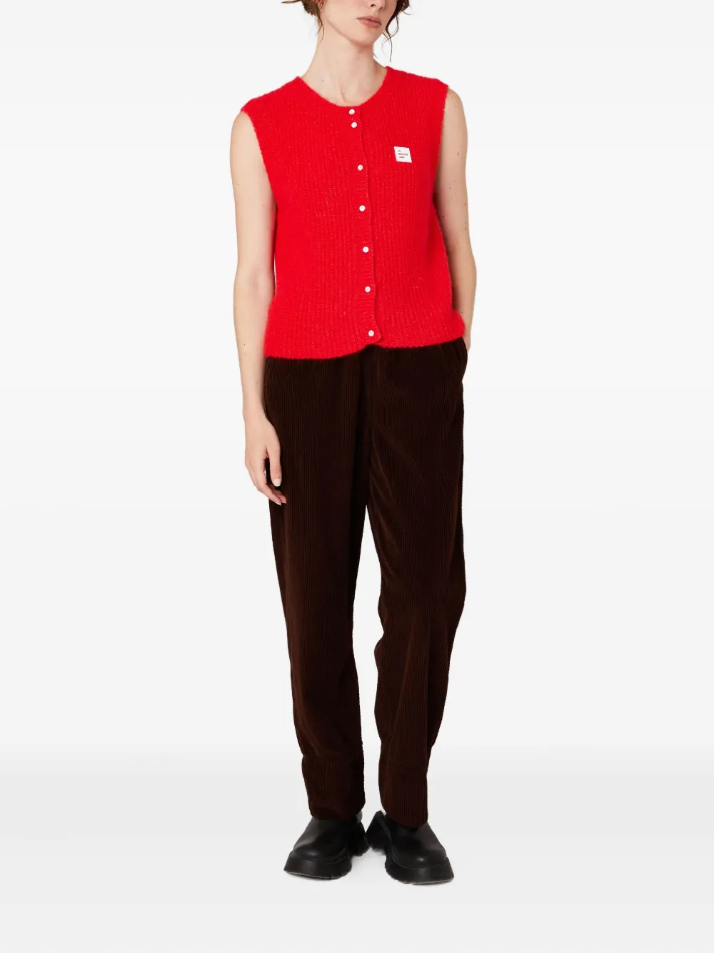 American Vintage East mouwloos vest met knopen Rood