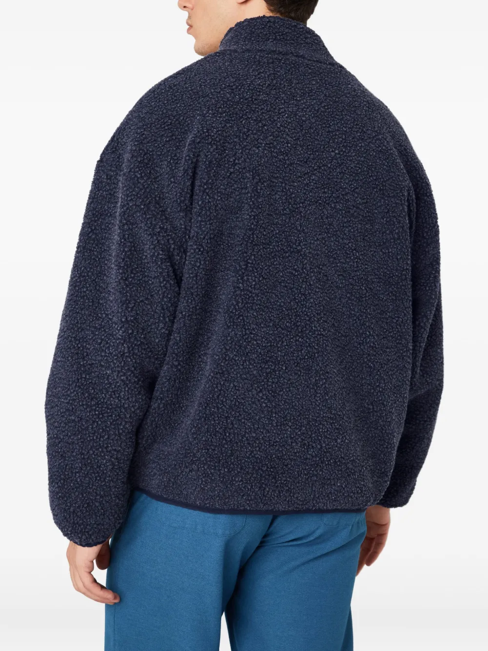 American Vintage Hoktown jack met fleece textuur en rits Blauw