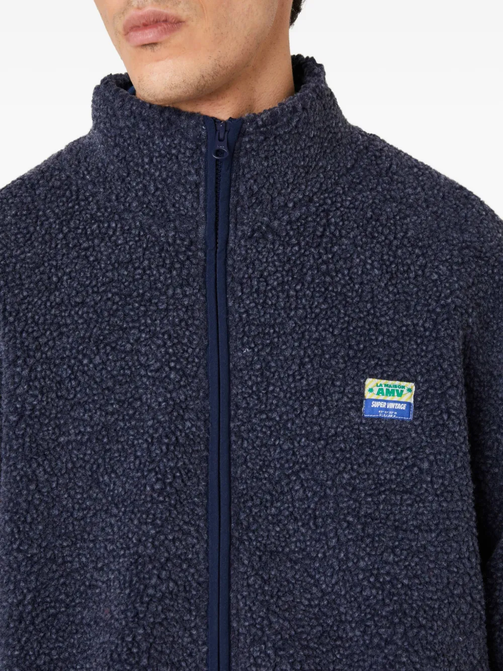 American Vintage Hoktown fleece-texture zip-up Jacket | Blue