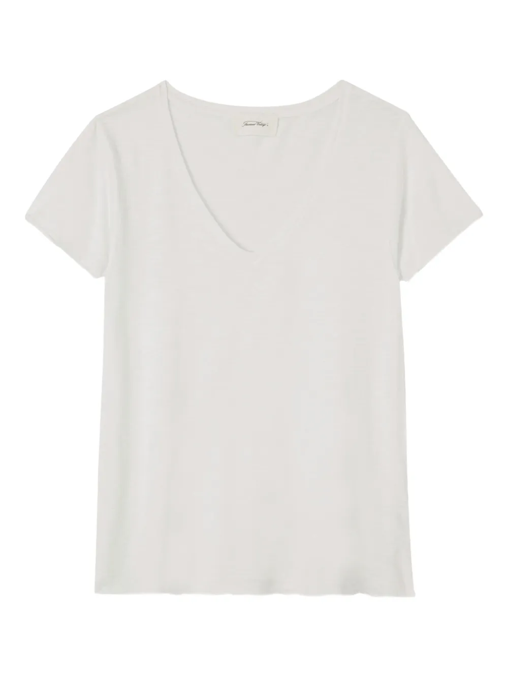 American Vintage Short-sleeve V-neck T-shirt In White