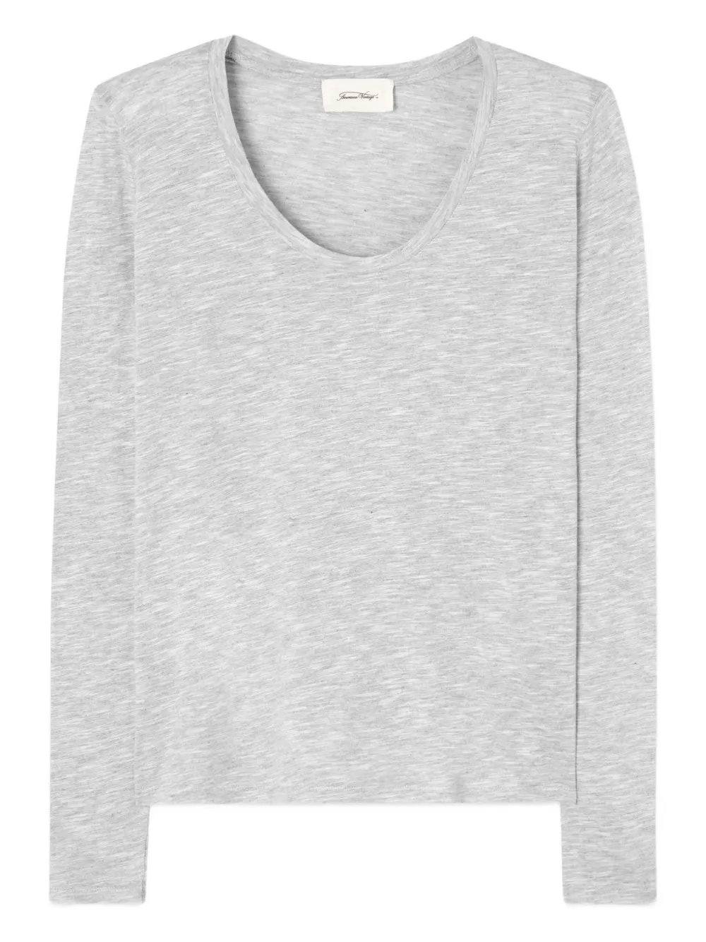 American Vintage Jacksonville Long-sleeve Scoop-neck Top In Gray