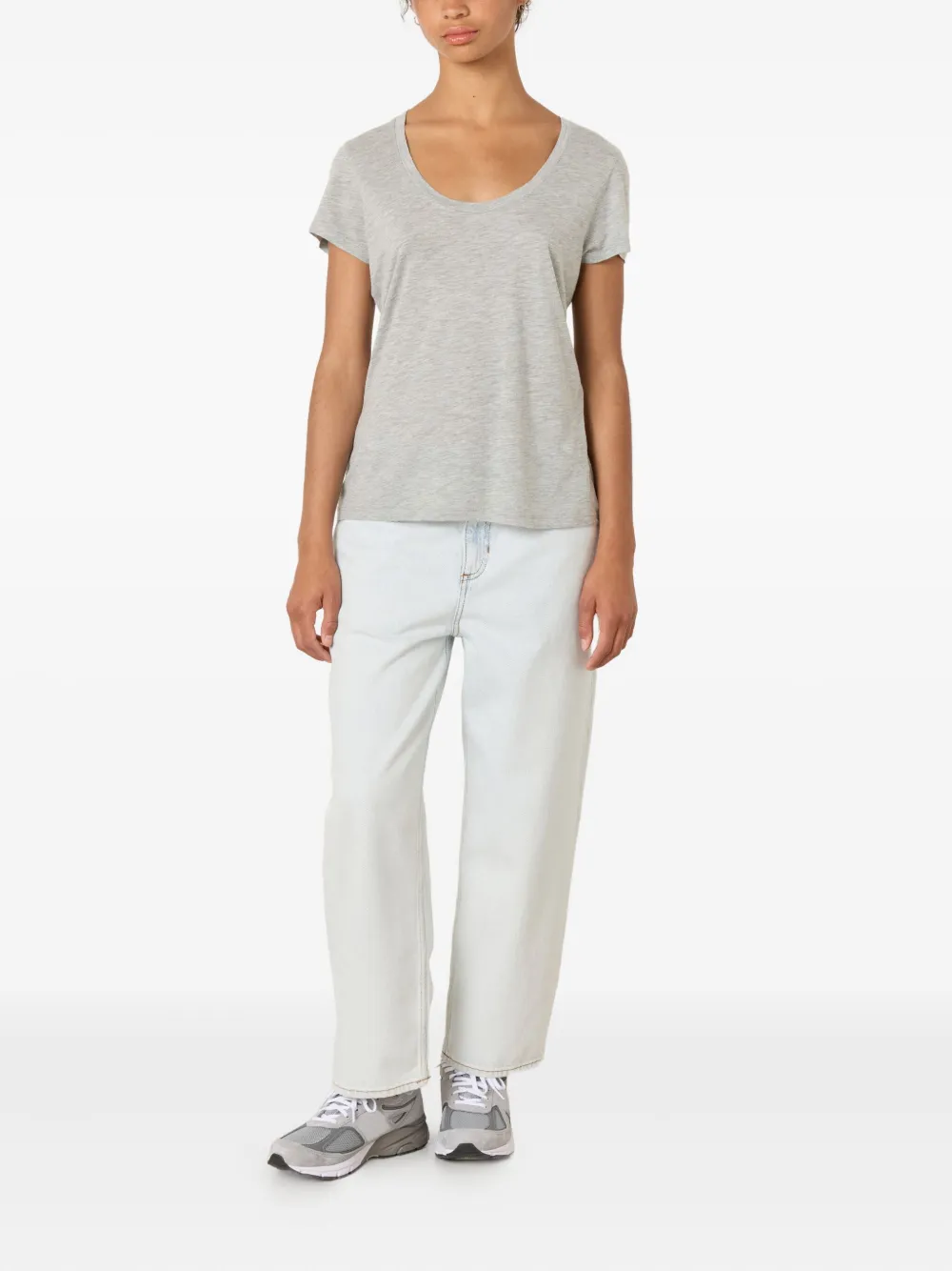 American Vintage Jacksonville Scoop-neck T-shirt In Gray