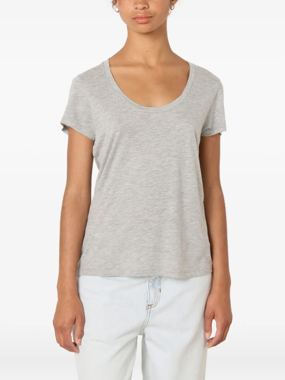 American Vintage Jacksonville Scoop-neck T-shirt In Gray