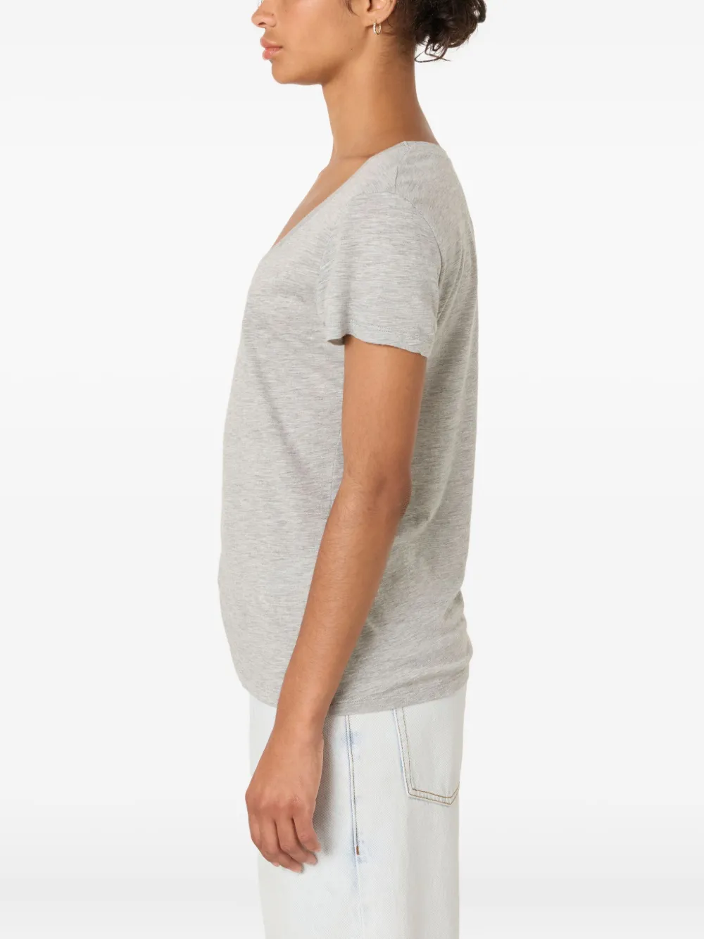 American Vintage Jacksonville Scoop-neck T-shirt In Gray