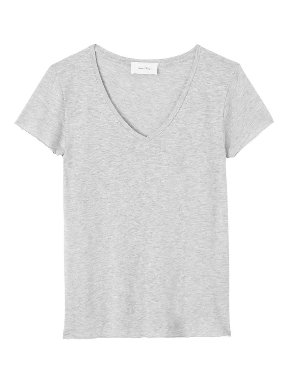 American Vintage Jacksonville V-neck Short-sleeved T-shirt In Gray