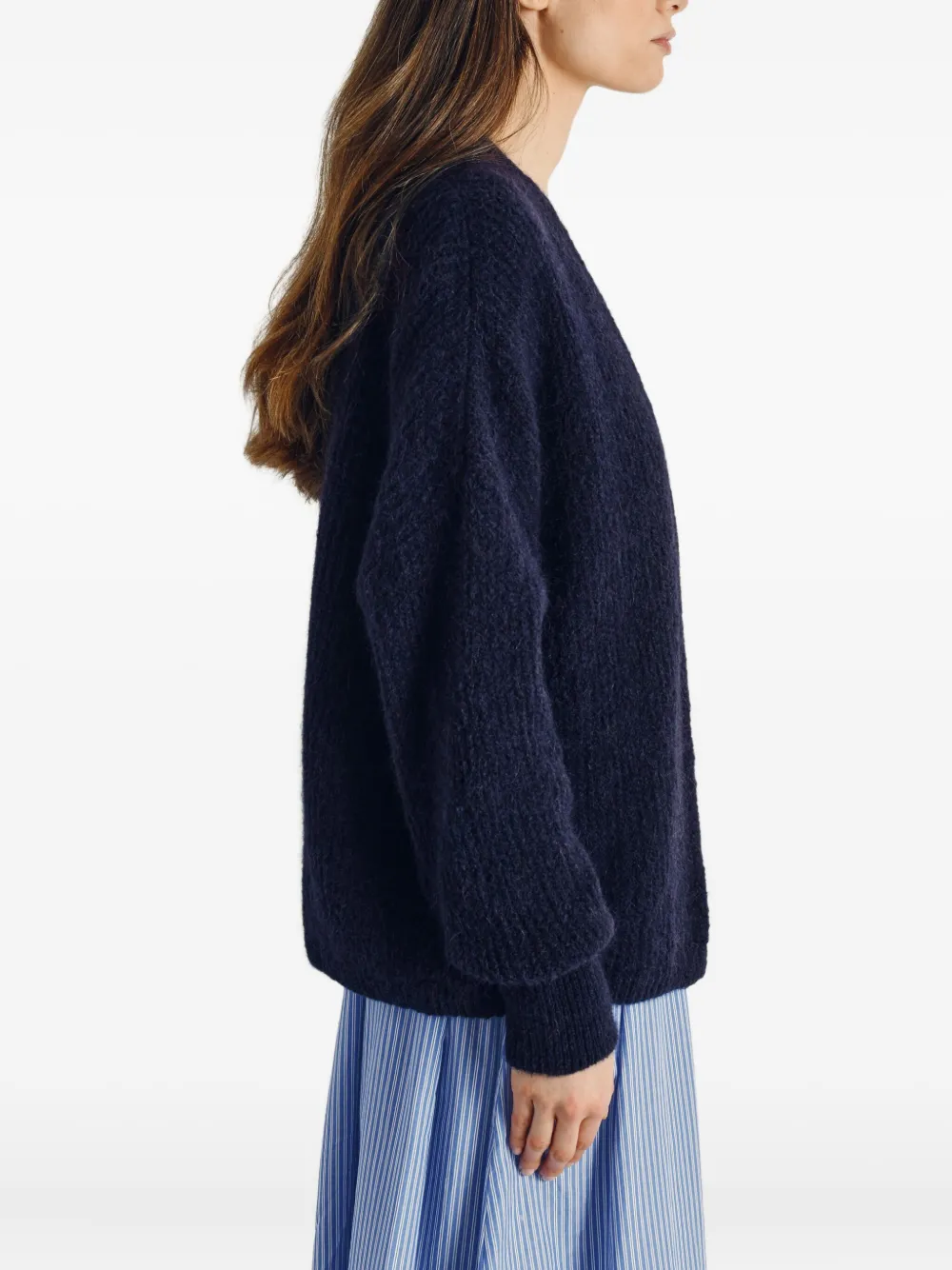 American Vintage East Knitted Cardigan In Blue