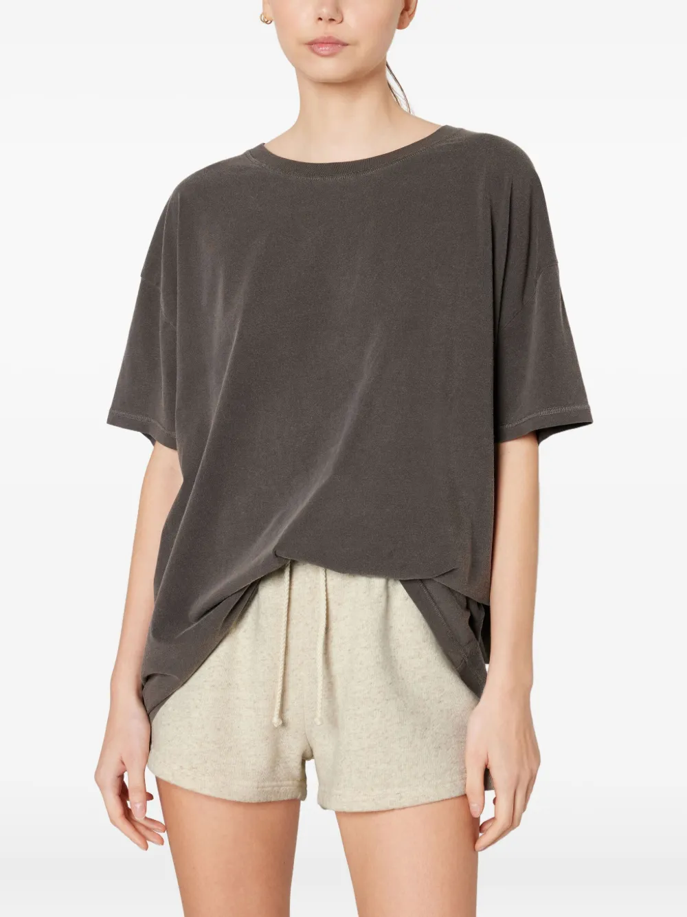 American Vintage Boat Neck Pymaz T-shirt In Gray