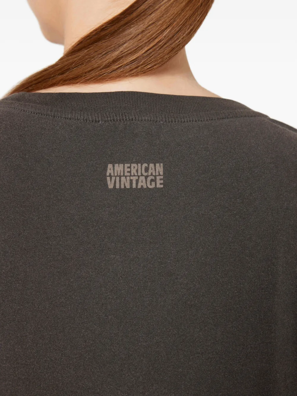 American Vintage Boat Neck Pymaz T-shirt In Gray