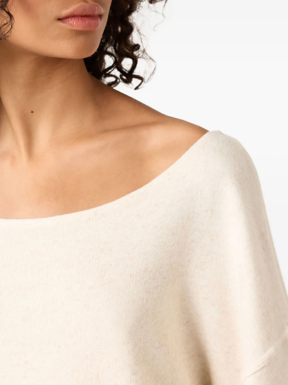 American Vintage Itonay sweater met boothals Beige