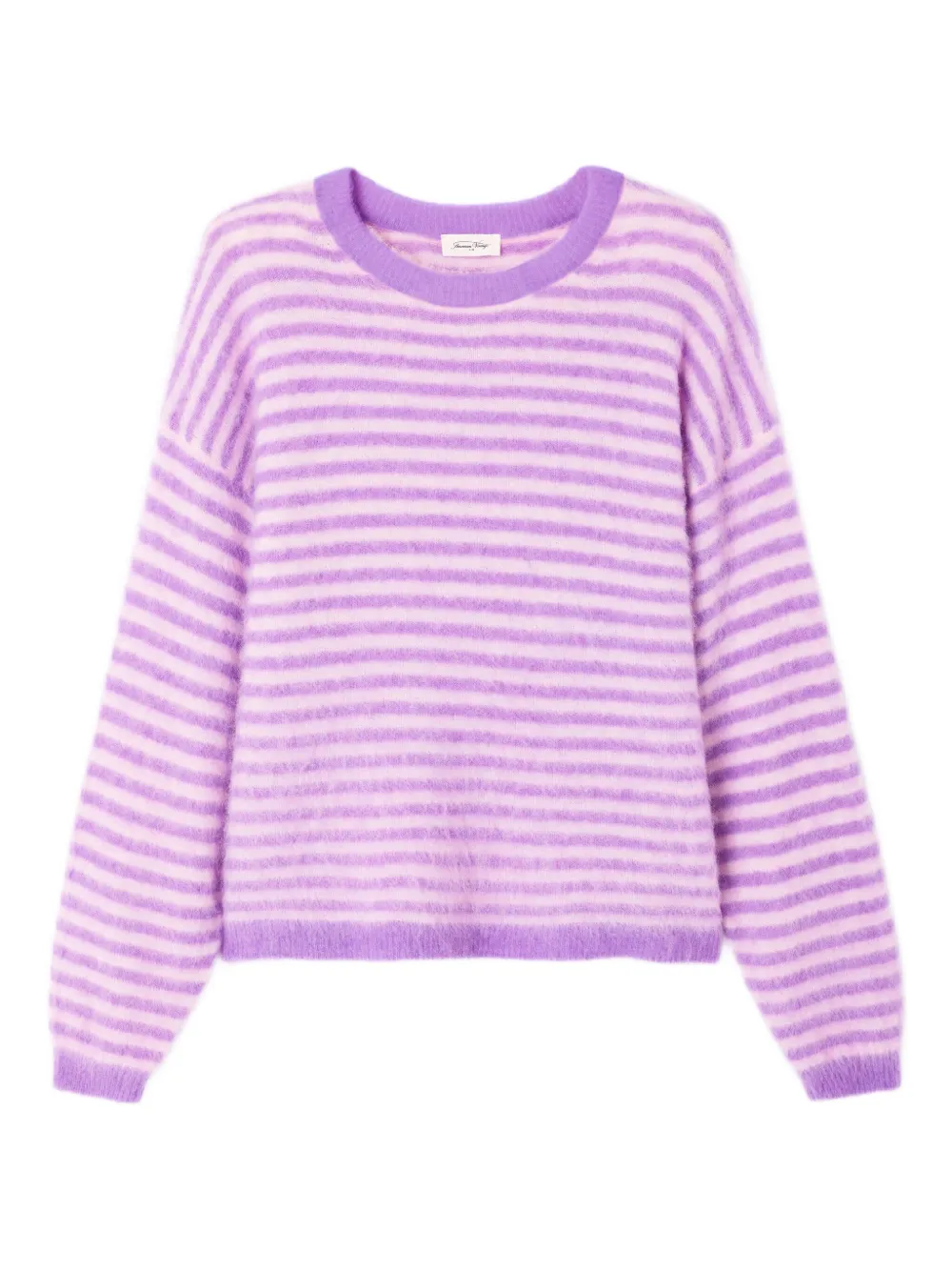 American Vintage Nenybay striped-pattern round-neck sweater - Viola