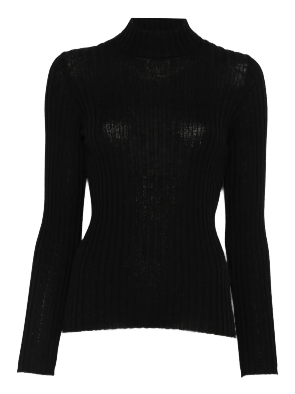 Transit Geribbelde top Zwart