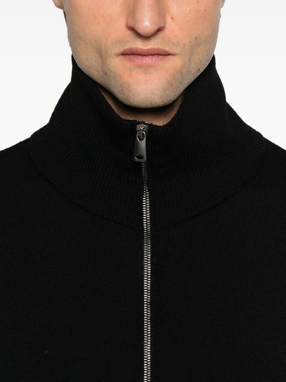 Transit Wollen vest met rits Zwart