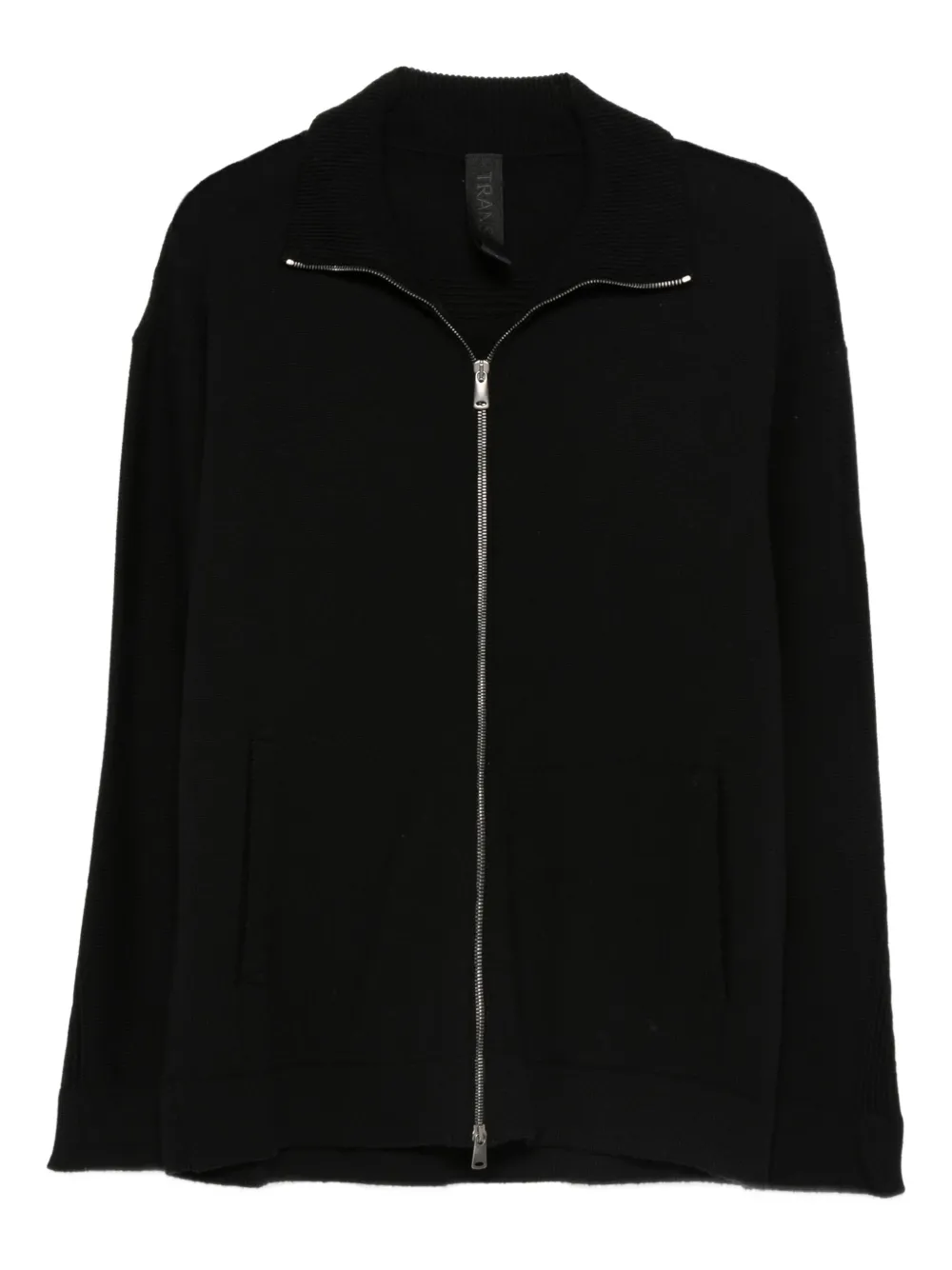 Transit zip wool cardigan | Black | Image 1