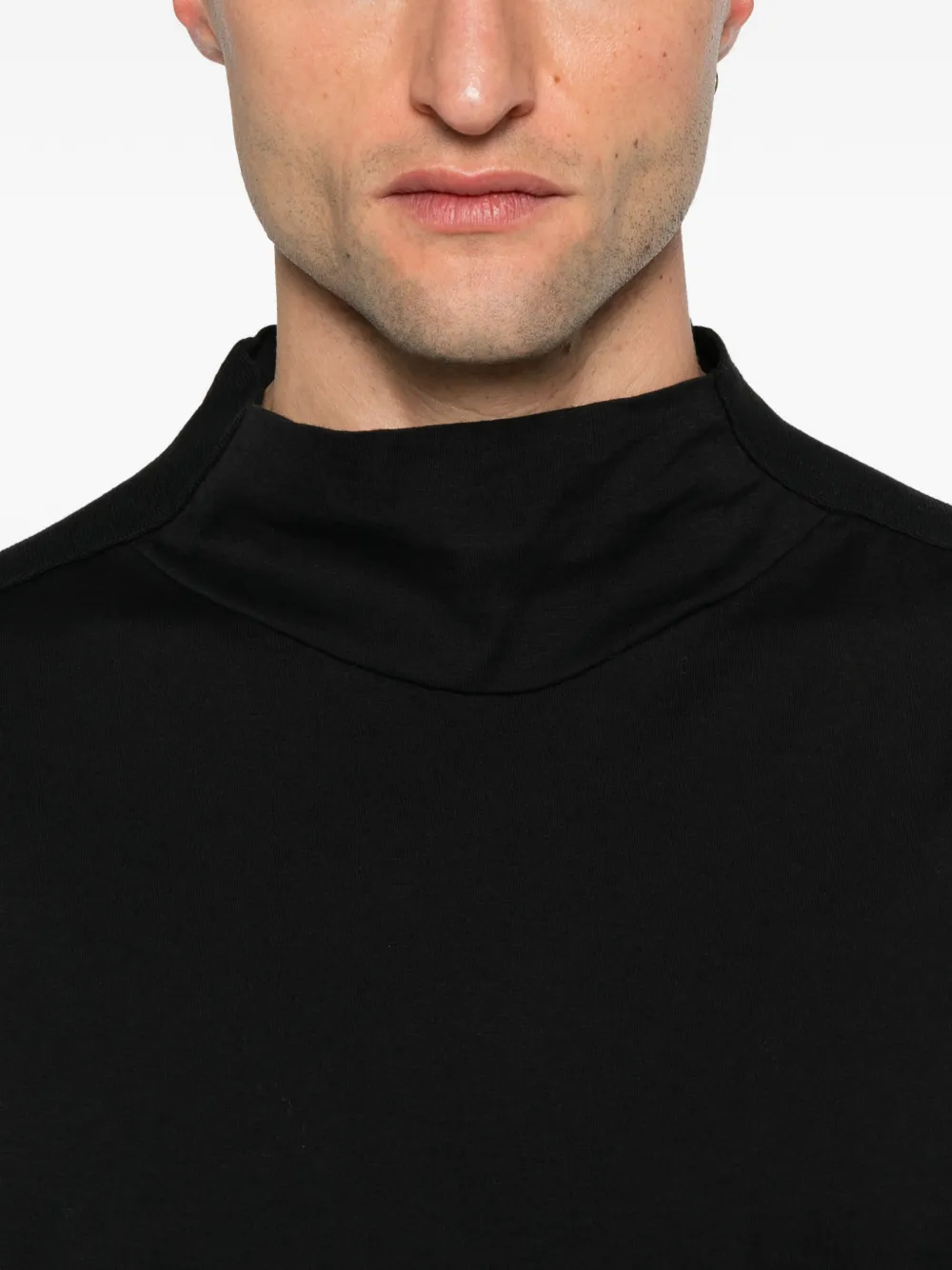 Transit T-shirt met col en lange mouwen Zwart