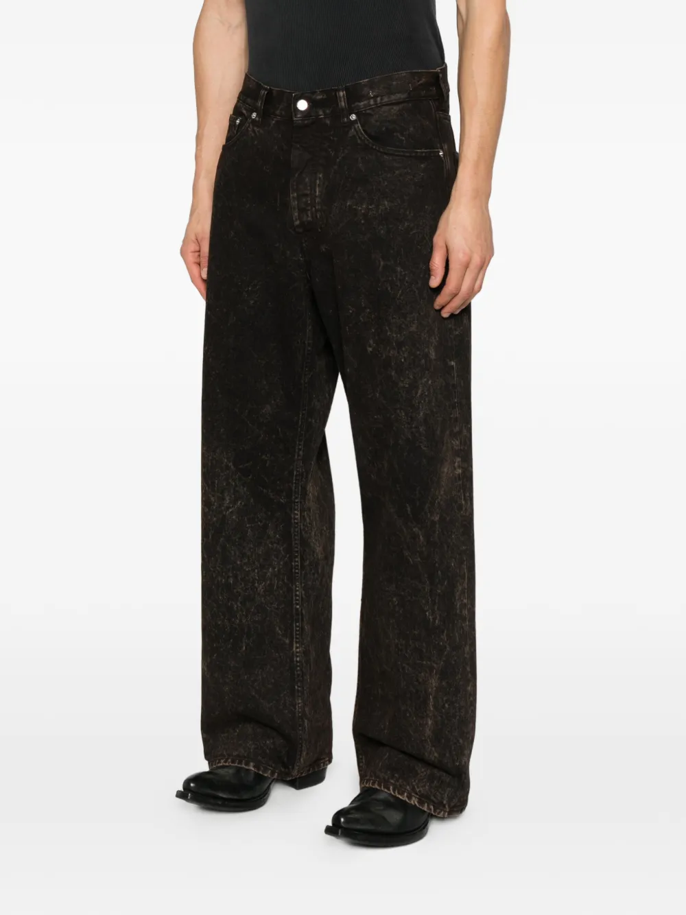 Hope For Men Criss Belt-loop Jeans In Black